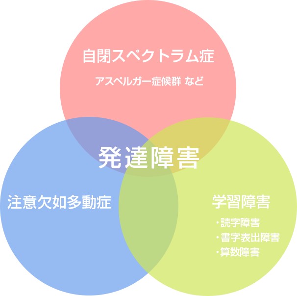 発達障害の分類・種類のベン図